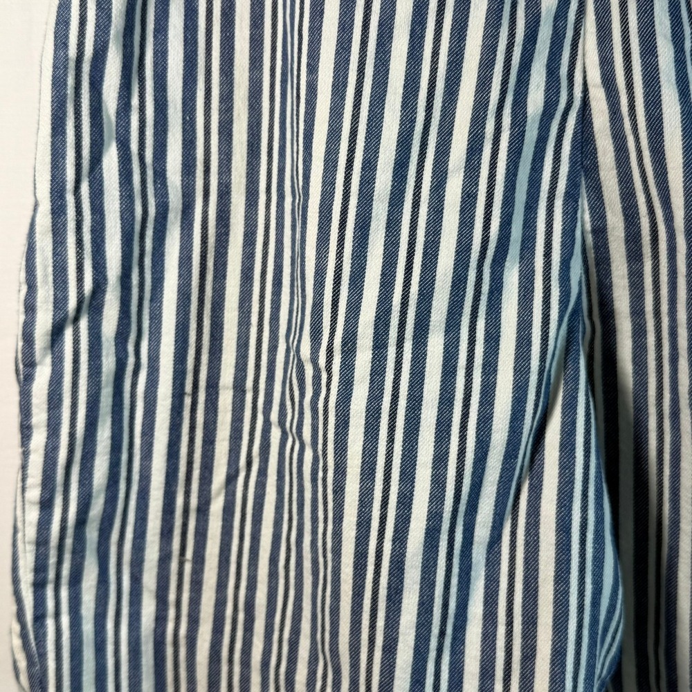 FREE PEOPLE Paperbag Striped High Waist Belted Shorts - Blue/White - Size 8 - Picture 6 of 9